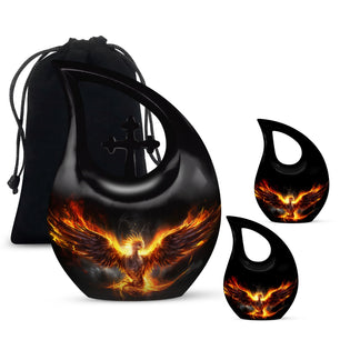 Teardrop Shape Phoenix Urn Large Urn With 2 Keepsake Urn