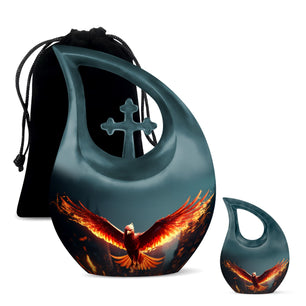 Teardrop Shape Phoenix Urn Large Urn With 1 Keepsake Urn