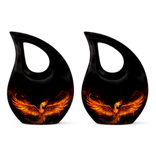 Teardrop Shape Phoenix Urn Keepsake Urn Pack of 2