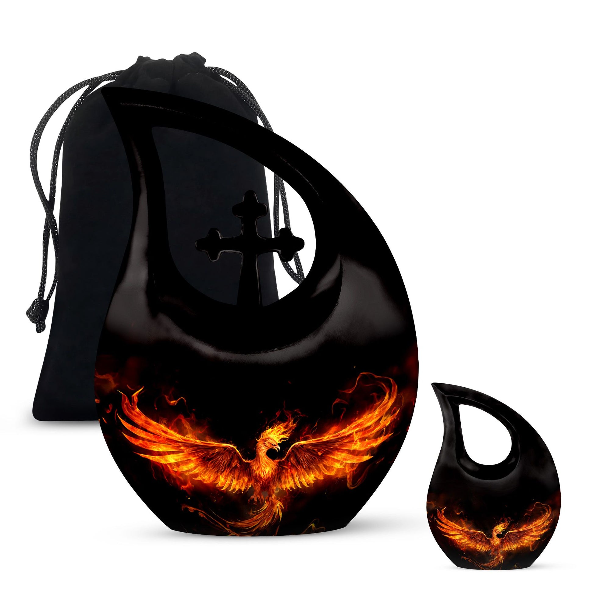 Teardrop Shape Phoenix Urn Large Urn With 1 Keepsake Urn
