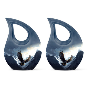Teardrop Shape Eagle Urn Keepsake Urn Pack of 2