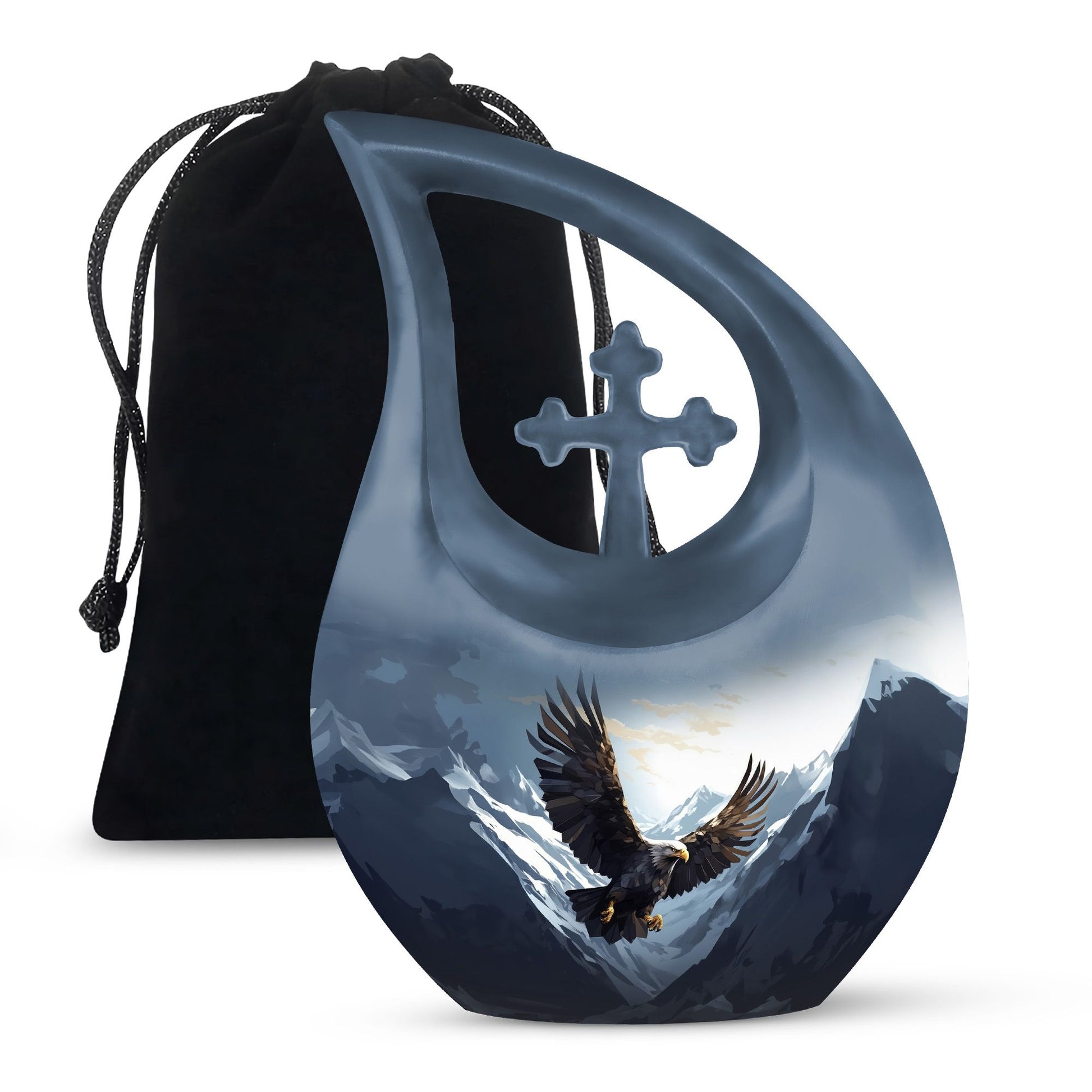 Teardrop Shape Eagle Urn Large 10 Inch