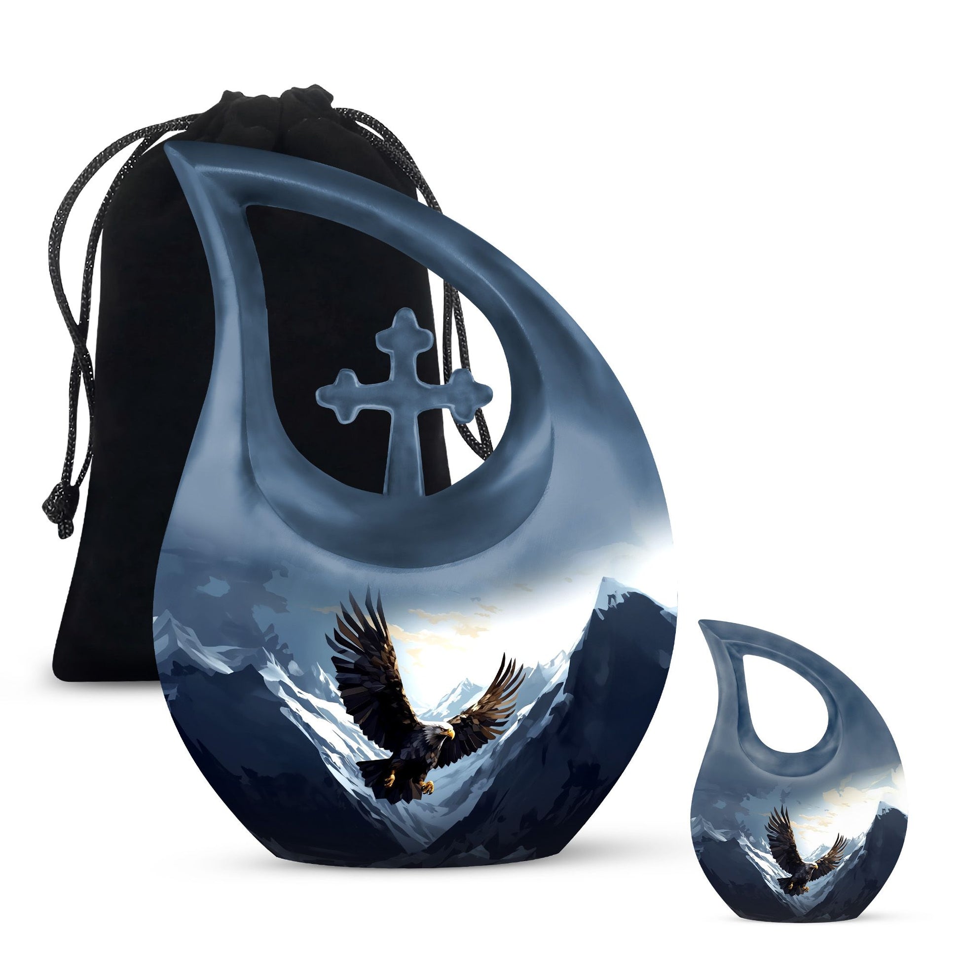Teardrop Shape Eagle Urn Large Urn With 1 Keepsake Urn