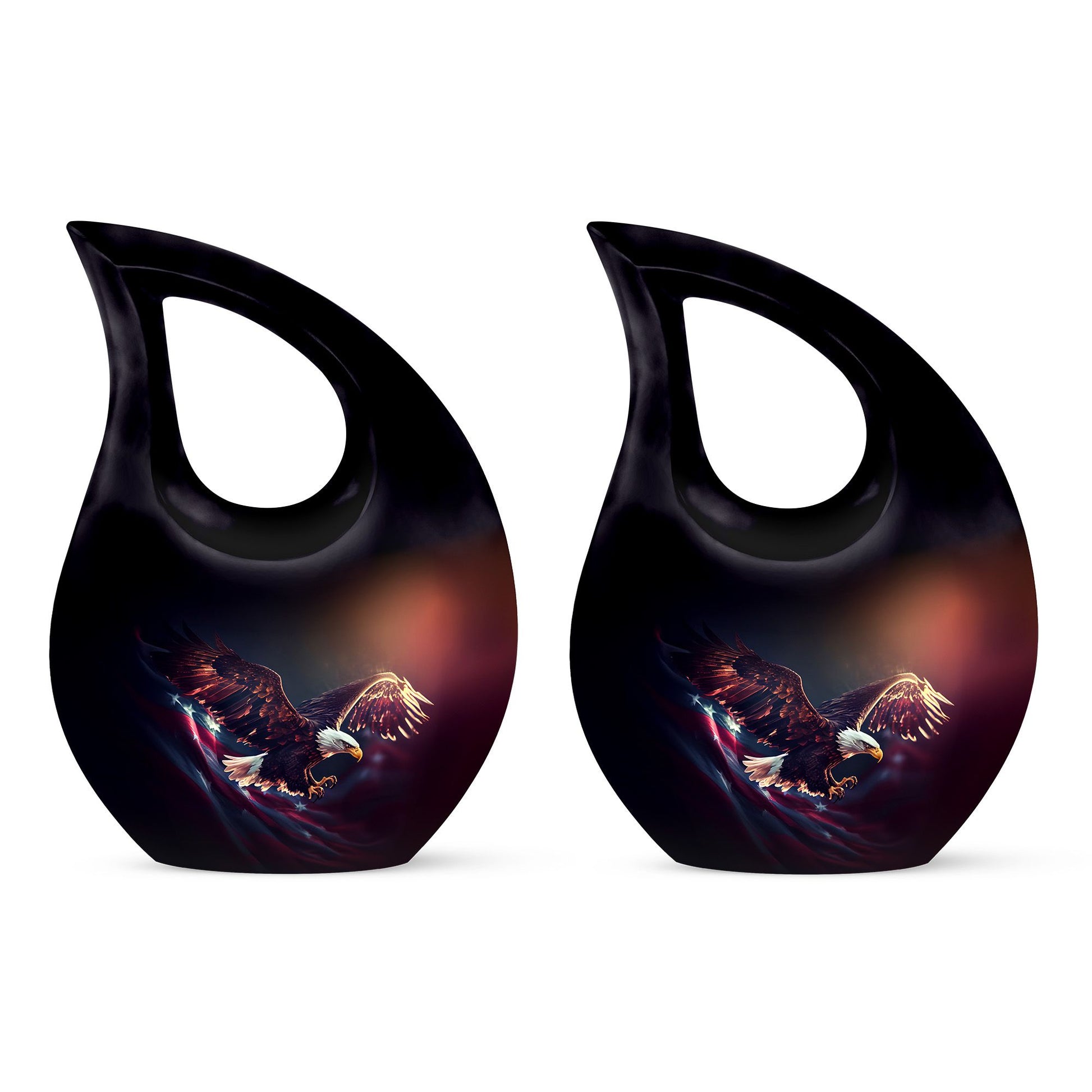 Teardrop Shape Eagle Urn Keepsake Urn Pack of 2