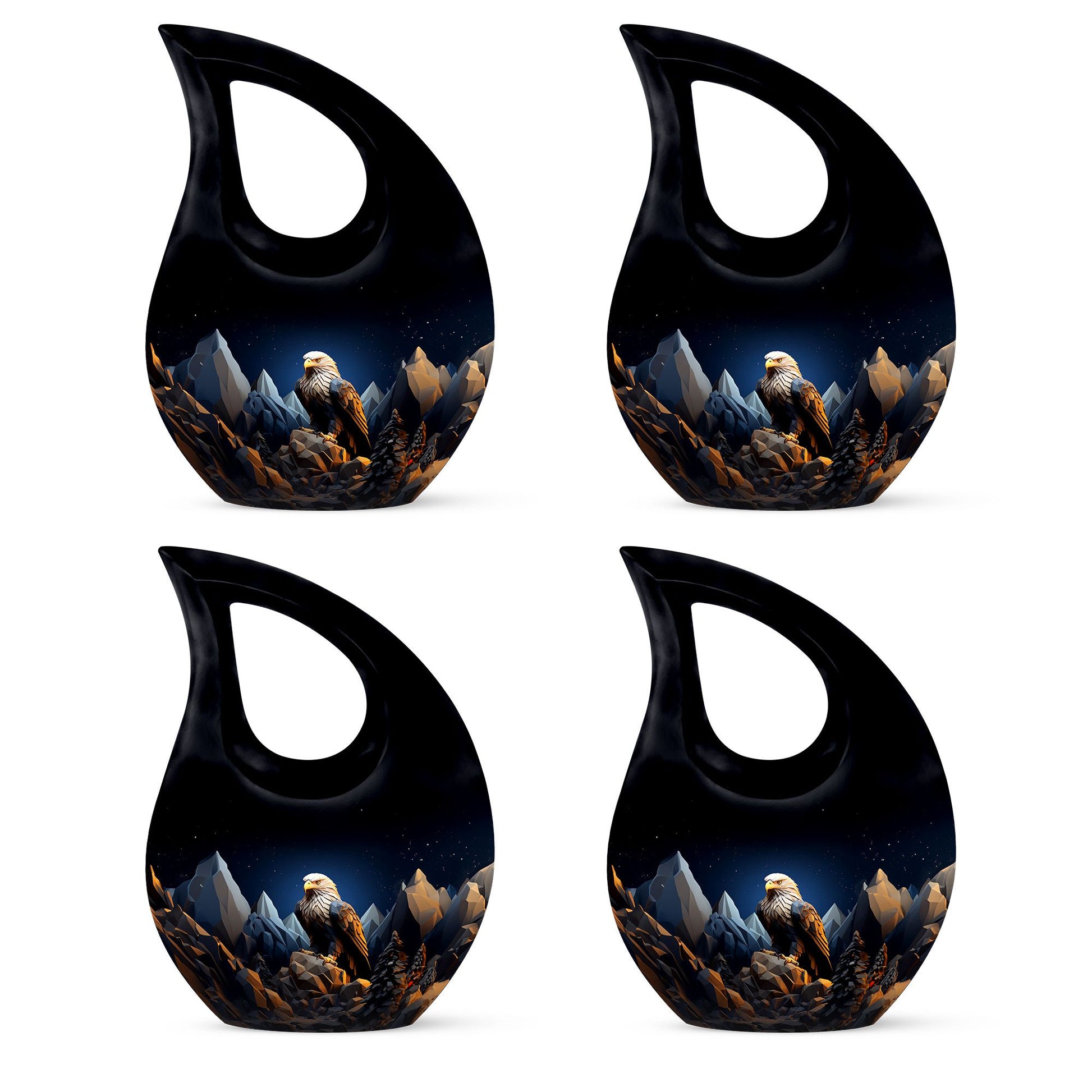 Teardrop Shape Eagle Urn Keepsake Urn Pack of 4