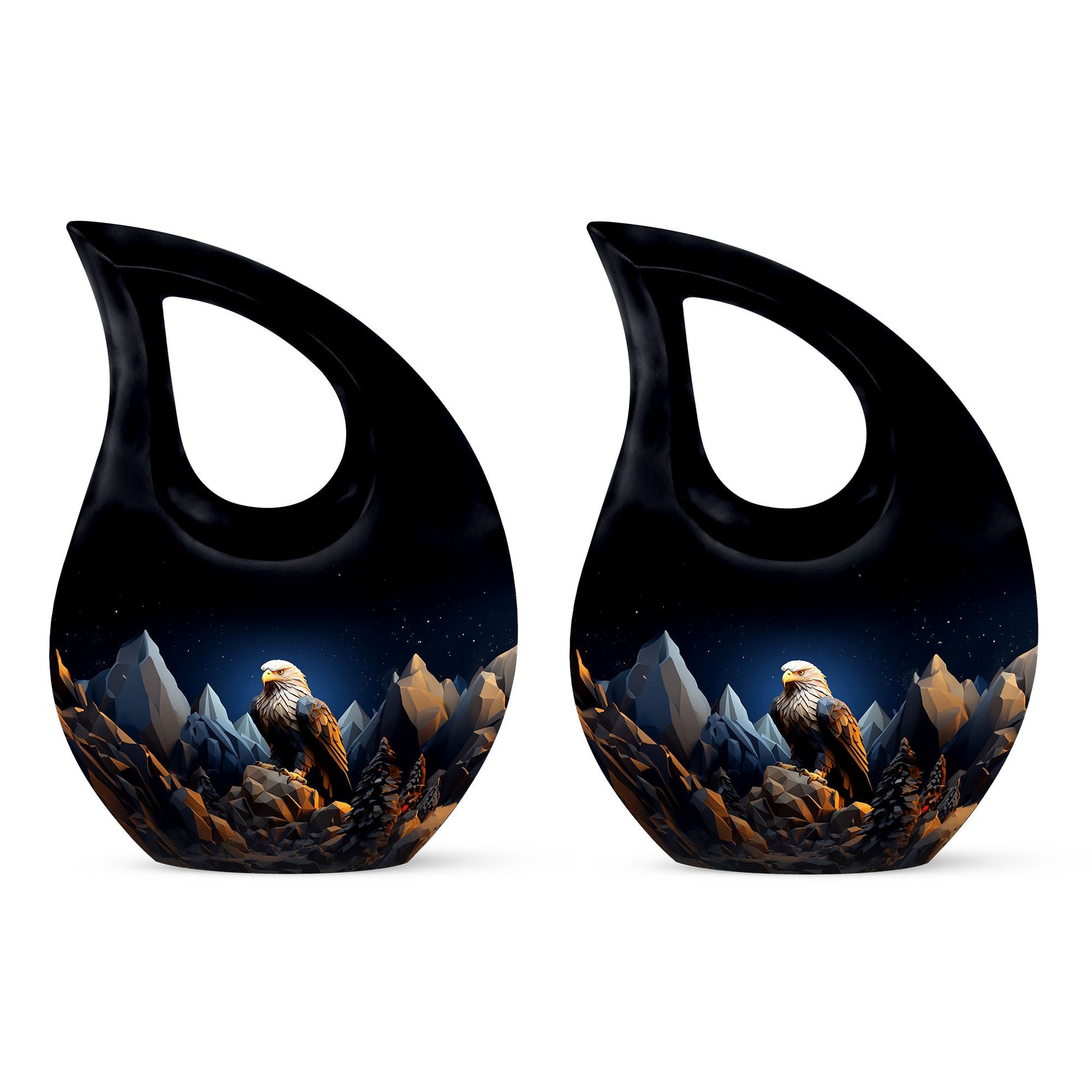 Teardrop Shape Eagle Urn Keepsake Urn Pack of 2