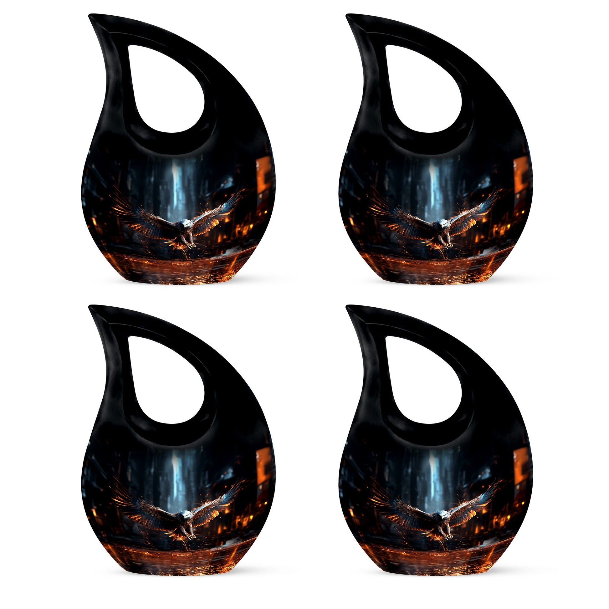 Teardrop Shape Eagle Urn Keepsake Urn Pack of 4