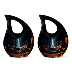 Teardrop Shape Eagle Urn Keepsake Urn Pack of 2