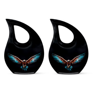 Teardrop Shape Eagle Urn Keepsake Urn Pack of 2