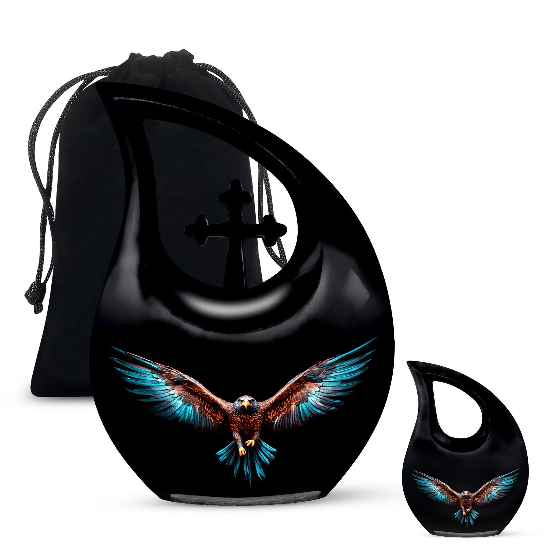 Teardrop Shape Eagle Urn Large Urn With 1 Keepsake Urn