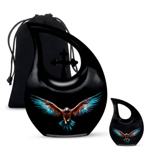Teardrop Shape Eagle Urn Large Urn With 1 Keepsake Urn