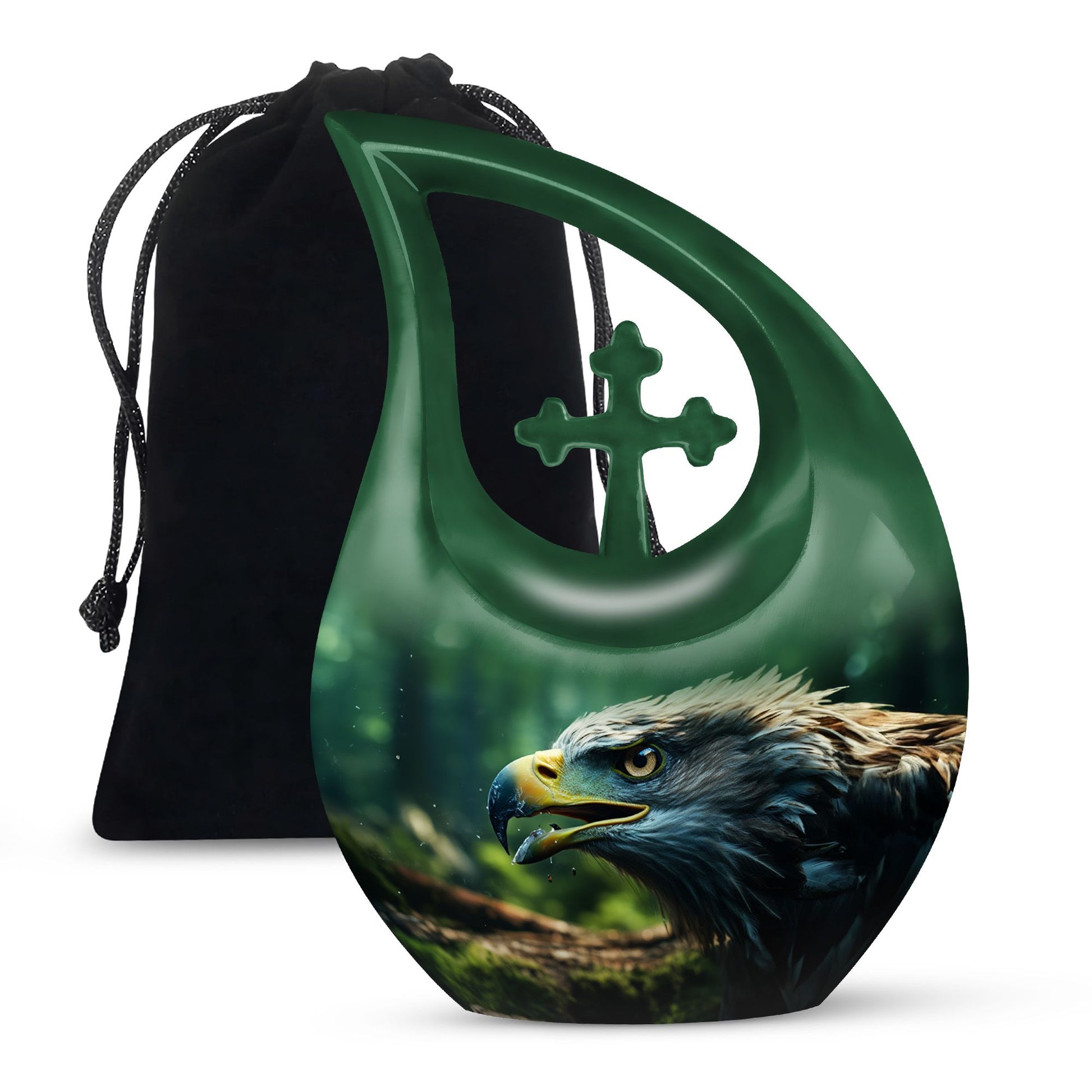 Teardrop Shape Eagle Urn Large 10 Inch