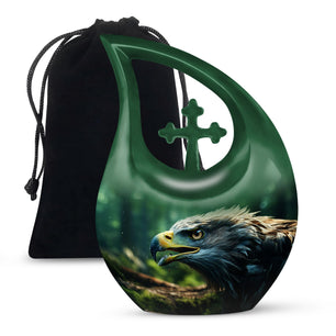 Teardrop Shape Eagle Urn Large 10 Inch