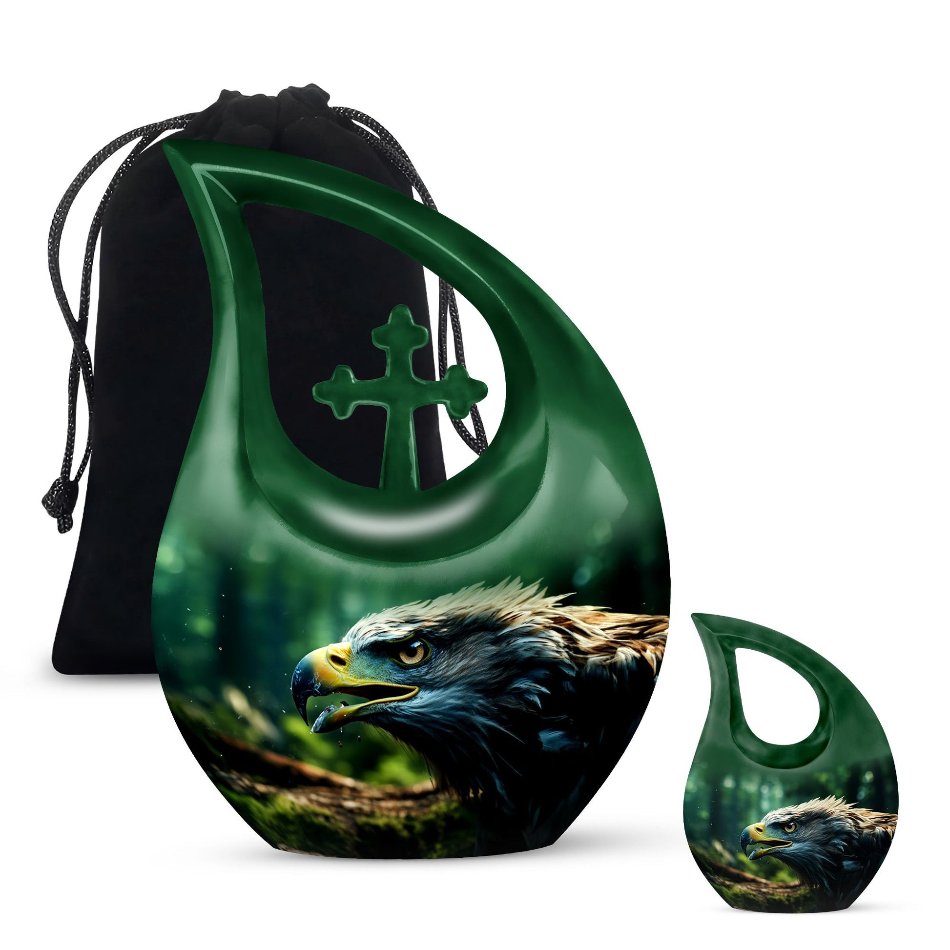 Teardrop Shape Eagle Urn Large Urn With 1 Keepsake Urn