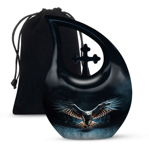 Teardrop Shape Eagle Urn Large 10 Inch