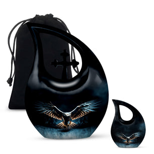Teardrop Shape Eagle Urn Large Urn With 1 Keepsake Urn