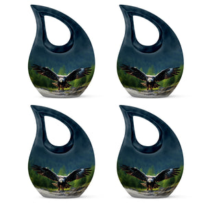 Teardrop Shape Eagle Urn Keepsake Urn Pack of 4