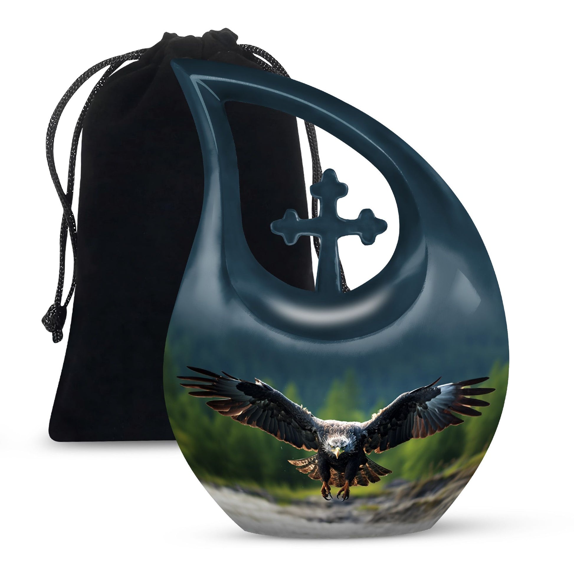 Teardrop Shape Eagle Urn Large 10 Inch