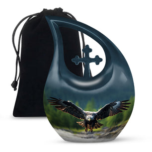 Teardrop Shape Eagle Urn Large 10 Inch