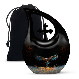 Teardrop Shape Eagle Urn Large 10 Inch