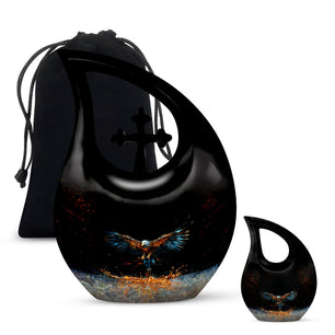 Teardrop Shape Eagle Urn Large Urn With 1 Keepsake Urn