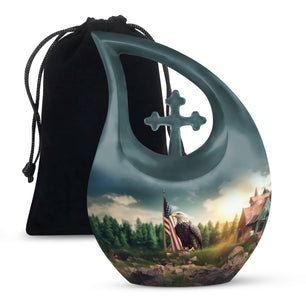 Teardrop Shape Eagle Urn Large 10 Inch
