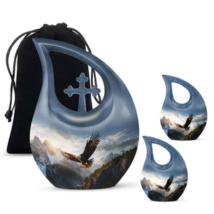 Teardrop Shape Eagle Urn Large Urn With 2 Keepsake Urn