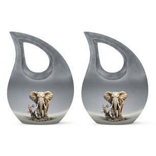 Teardrop Shape Elephant Urn Keepsake Urn Pack of 2