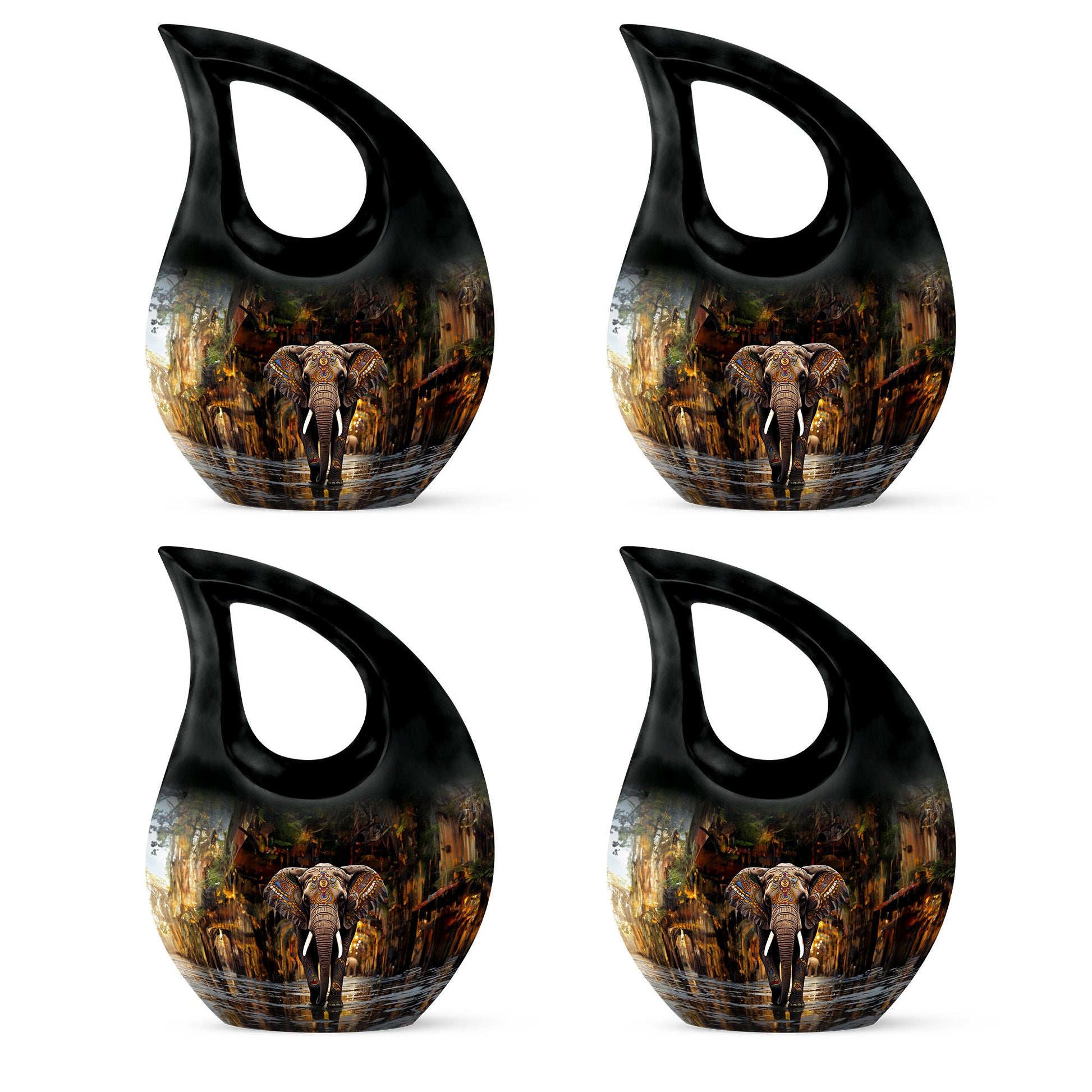 Teardrop Shape Elephant Urn Keepsake Urn Pack of 4