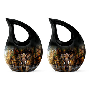 Teardrop Shape Elephant Urn Keepsake Urn Pack of 2
