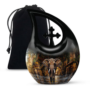 Teardrop Shape Elephant Urn Large 10 Inch