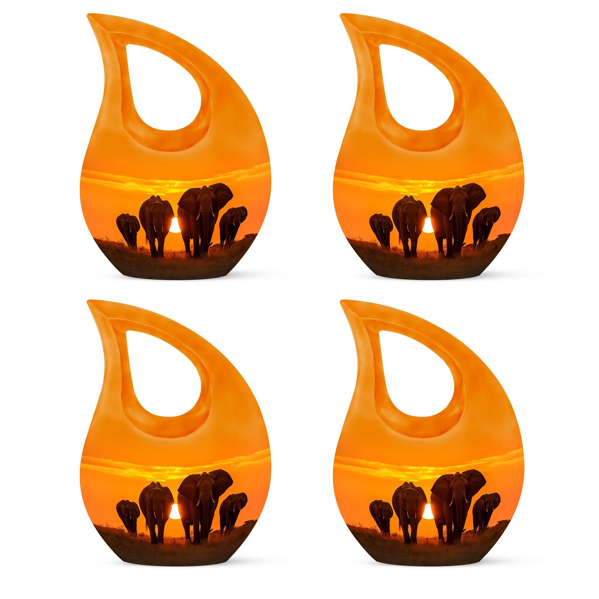 Teardrop Shape Elephant Urn Keepsake Urn Pack of 4