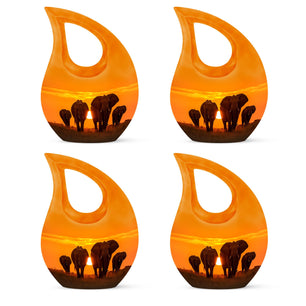 Teardrop Shape Elephant Urn Keepsake Urn Pack of 4