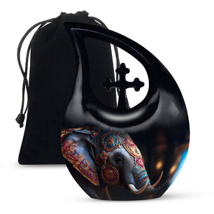 Teardrop Shape Elephant Urn Large 10 Inch