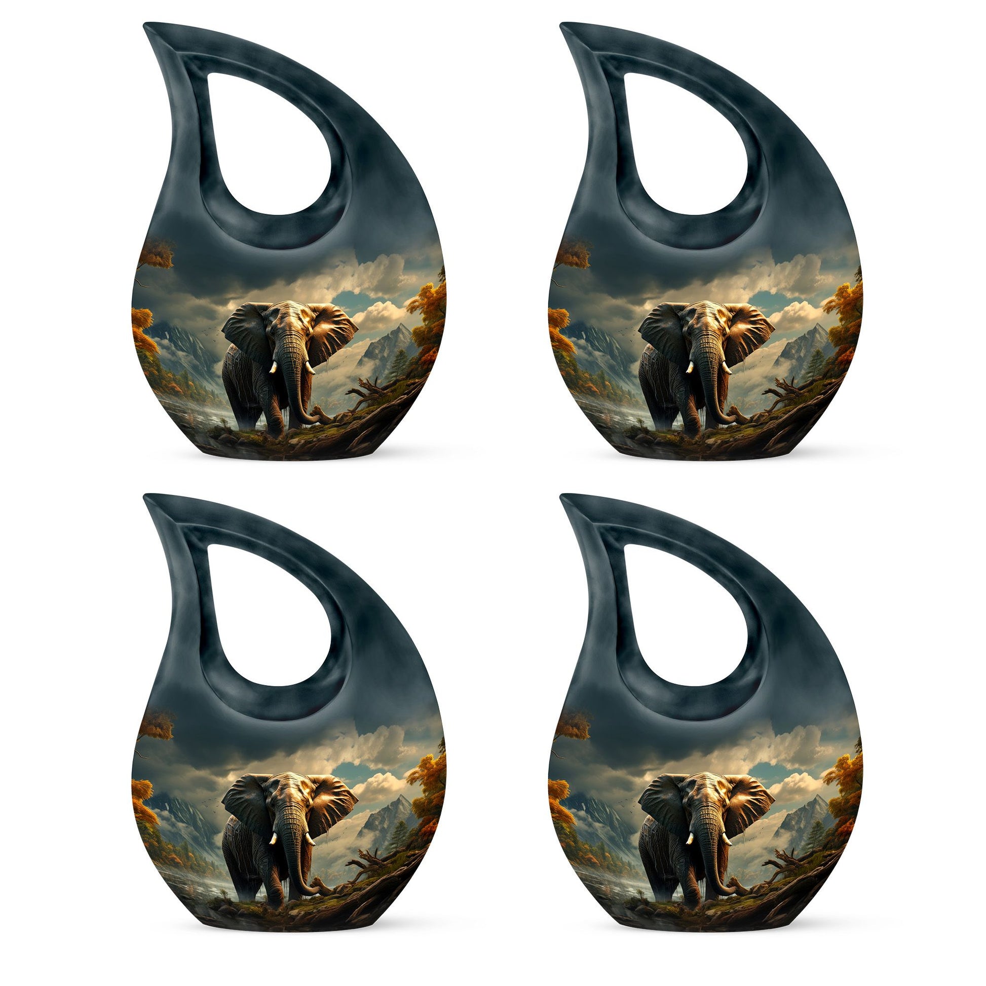 Teardrop Shape Elephant Urn Keepsake Urn Pack of 4