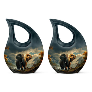Teardrop Shape Elephant Urn Keepsake Urn Pack of 2