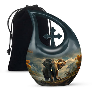 Teardrop Shape Elephant Urn Large 10 Inch