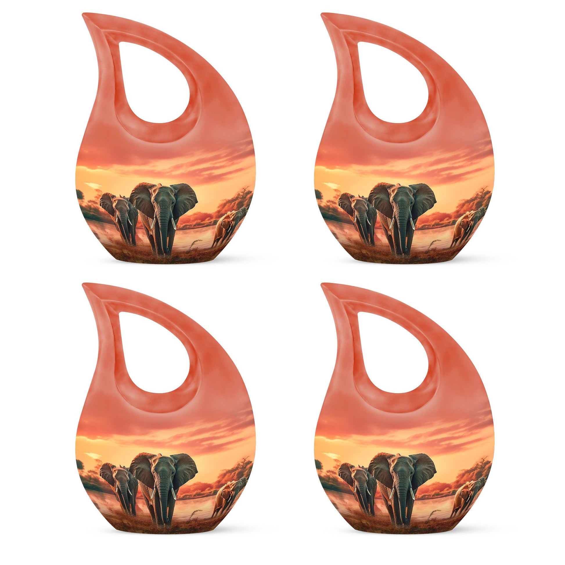 Teardrop Shape Elephant Urn Keepsake Urn Pack of 4