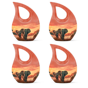 Teardrop Shape Elephant Urn Keepsake Urn Pack of 4