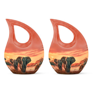 Teardrop Shape Elephant Urn Keepsake Urn Pack of 2