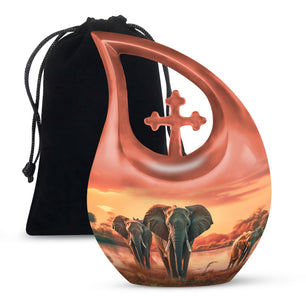 Teardrop Shape Elephant Urn Large 10 Inch