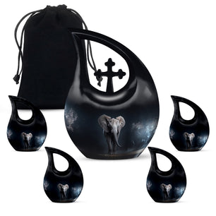 Teardrop Shape Elephant Urn Large Urn With 4 Keepsake Urn