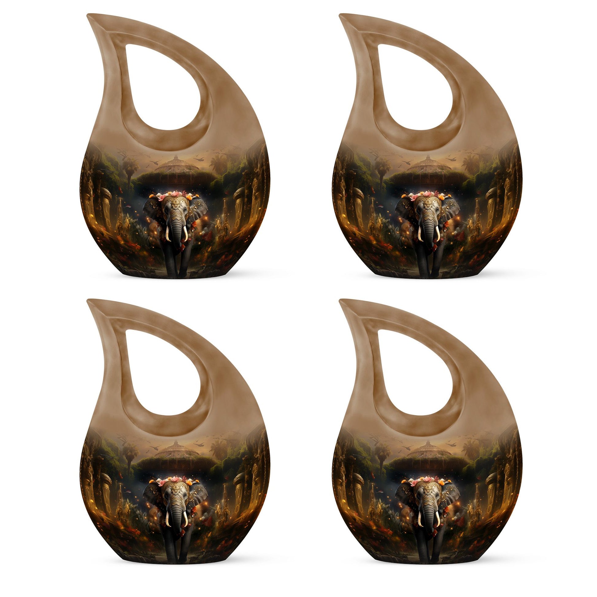 Teardrop Shape Elephant Urn Keepsake Urn Pack of 4