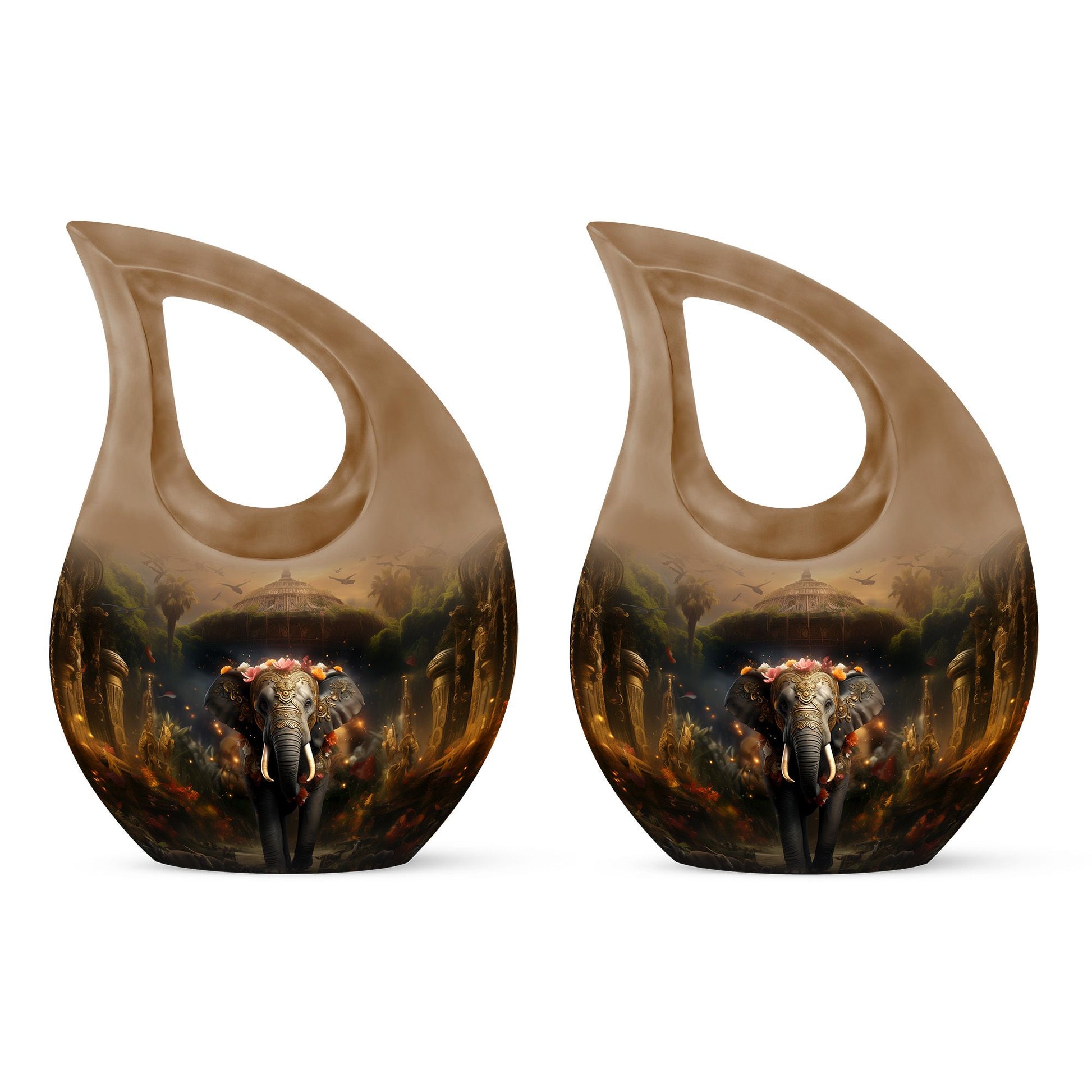 Teardrop Shape Elephant Urn Keepsake Urn Pack of 2