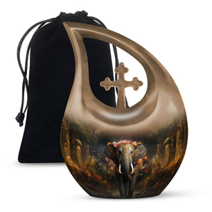 Teardrop Shape Elephant Urn Large 10 Inch
