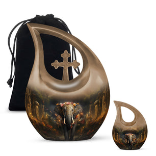 Teardrop Shape Elephant Urn Large Urn With 1 Keepsake Urn