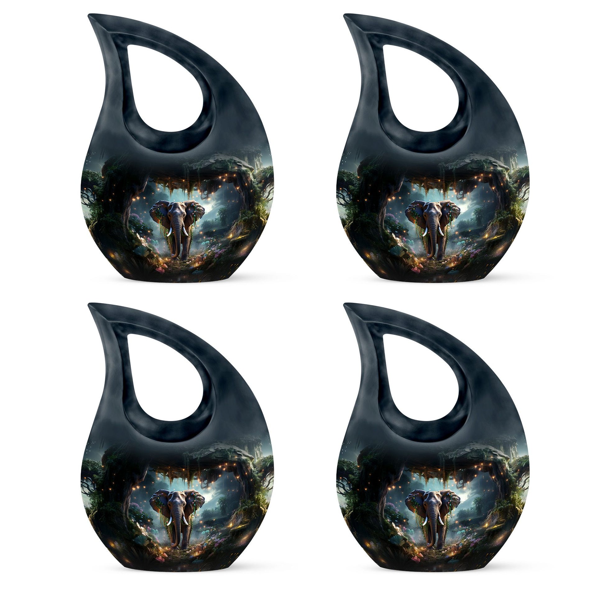 Teardrop Shape Elephant Urn Keepsake Urn Pack of 4
