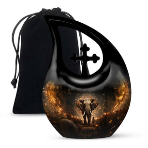 Teardrop Shape Elephant Urn Large 10 Inch