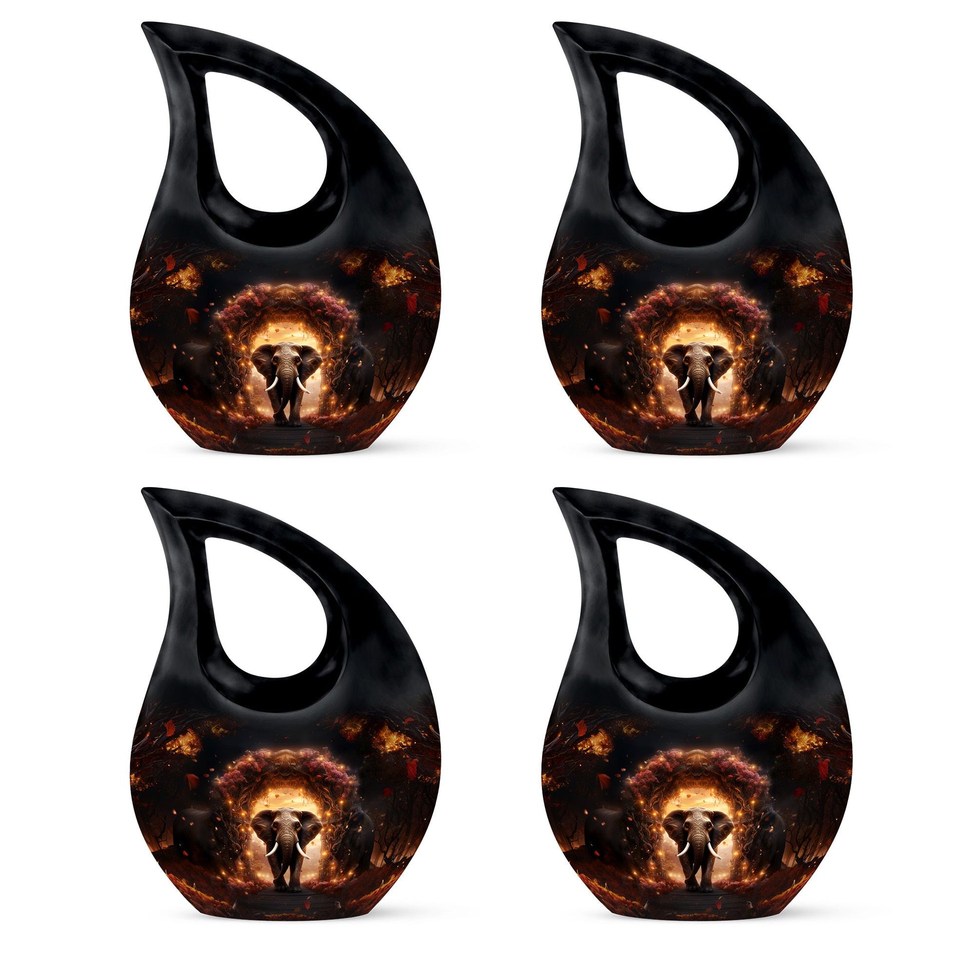 Teardrop Shape Elephant Urn Keepsake Urn Pack of 4