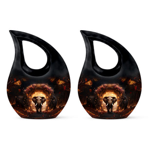 Teardrop Shape Elephant Urn Keepsake Urn Pack of 2